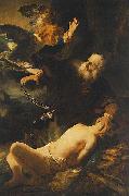 REMBRANDT Harmenszoon van Rijn Sacrifice of Isaac. oil painting on canvas